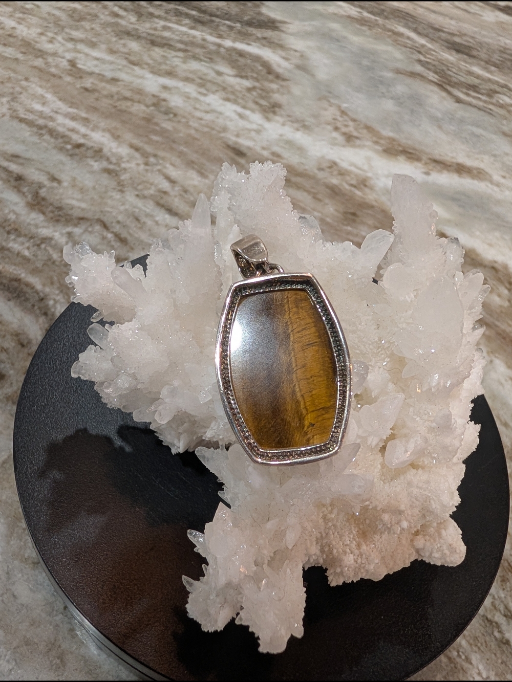 Sterling Silver Faceted Tiger's Eye Pendant - Picture 5 of 6